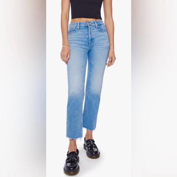 Mother The Tomcat Ankle Straight Fray Jeans Size 26 - Picture 1 of 9